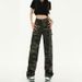 Women's Camouflage Cargo Pants 2026 Spring/Summer New Popular High-Waisted American Style Straight Narrow Wide-Leg Jeans_mkmklike.com