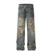 Y2K Vintage Distressed Oversized Streetwear Jeans For Men & Women - Retro Ripped Denim With Baggy Fit_mkmklike.com