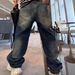 Men's Vintage Washed Relaxed Fit Straight Leg Jeans Denim Pants Streetwear Graffiti Design Casual Urban Style_mkmklike.com