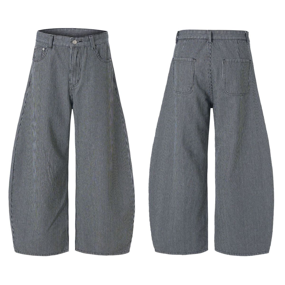 Men's Clothing & Archer0603 & American High Street Retro Trendy Brand Vertical Striped Curved Blade Loose Wide Leg Banana Pants_mkmklike.com