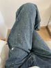 Sparkling Galaxy Blue Flared Jeans For Women - Glitter Narrow Wide Leg Trousers With High Waist & Rhinestone Details_mkmklike.com