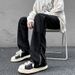 Men's Trendy Frayed Flared Jeans Loose Straight Leg High Street Style Cool And Stylish Zipper Design_mkmklike.com