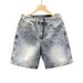 Men's Spray Paint Washed Denim Shorts | Light Blue Distressed Casual Streetwear | Relaxed Fit 5-Inch Summer Shorts_mkmklike.com