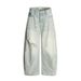 Heavy-duty Washed Oversized Men's Loose Wide-leg Trousers Street Fashion Punk Beggar Ripped Vintage Scythe Pants_mkmklike.com