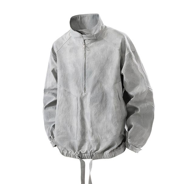 Plus-size Spring And Autumn New Trendy Casual Jacket, Loose-fitting Sports Striped Turn-down Collar, Extra-large Size_mkmklike.com