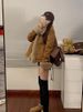 Chicco Denim Short Patchwork Furry Top Thickened Autumn Winter Street Fox Fur Coat College Style_mkmklike.com