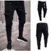 Men Jeans Washed Denim Pencil Pants Ankle Length Trousers Hole Distressed Multi Pockets Casual Spliced Zipper Vintage Denims_mkmklike.com