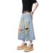 Ripped Denim Cropped Pants Boys 2025 Summer New American Trendy Brand Ruffian Handsome Loose Straight Casual Shorts_mkmklike.com