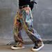 Illusion Paint High-version Graffiti Jeans Men's Original Straight-leg Pants Unique Chic Wide-leg Pants New_mkmklike.com