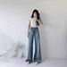 Women's Clothing Spring New Light Luxury Hot Diamond High Quality Jeans Stylish Gradient High Narrow Straight Pants_mkmklike.com
