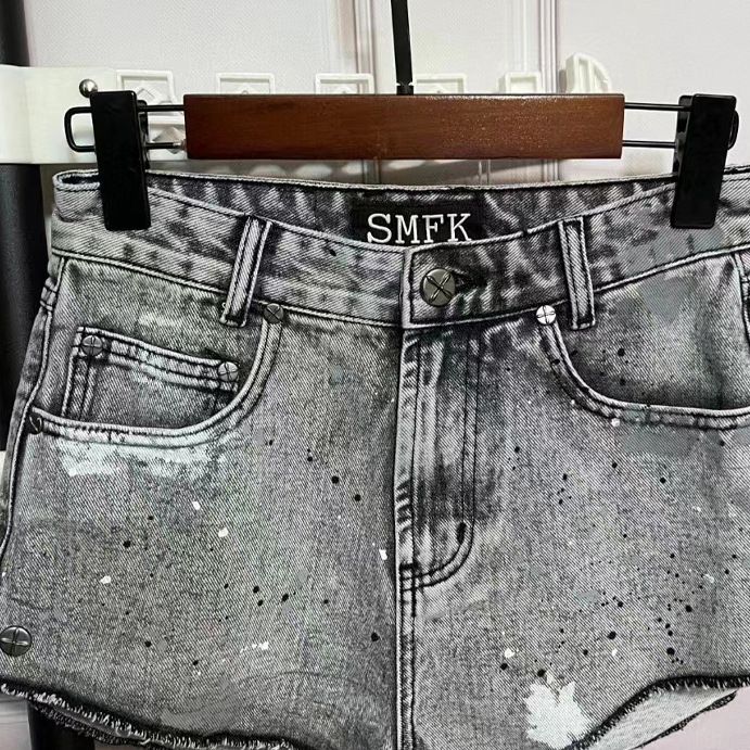 Women's Clothing Jacket Same Style Washed Distressed Grey Embroidery Slim Fit Versatile Outer Suit_mkmklike.com