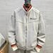 Men's Spring/Autumn Denim Jacket Stand Collar Zipper High Street Motorcycle Style Washed Loose Fit Trendy Youth Brand_mkmklike.com