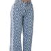 Women's Clothing Printed Three-Stripe High Waist Loose Straight Jeans For Women - Streetwear Denim Pants_mkmklike.com