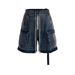 Men's Clothing High Street Stitching Cat Whisker Overalls Multi Pocket Denim Shorts_mkmklike.com