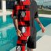 Men's Clothing 3D digital printing men's short sleeve beach pants suit trendy T-shirt shorts set_mkmklike.com