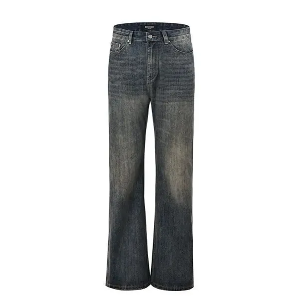 Men's Clothing Men's Heavyweight Slub Denim Jeans - Bootcut Vintage Wash Pants (Japanese Selvedge Craftsmanship)_mkmklike.com