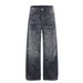 Men's Relaxed Fit Corduroy Cargo Pants With Distressed Cat Whisker Design - High Street Style, Multi-Pocket Utility Pants For Casual Wear (Blue)_mkmklike.com