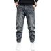 Men's American Retro Harem Jeans 2026 Autumn Winter Casual Trendy Cargo Style With Jogger Knees_mkmklike.com