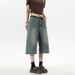 American Retro Straight-leg Large-pocket Cropped Jeans With Curved Patchwork, Trendy Brand, Cool And Loose Wide-leg_mkmklike.com