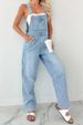 Stylish Denim Overalls For Women - High Waist Loose Fit Vintage Washed Jumpsuit With Adjustable Straps, Streetwear Fashion (Blue, S/M/L/XL)_mkmklike.com