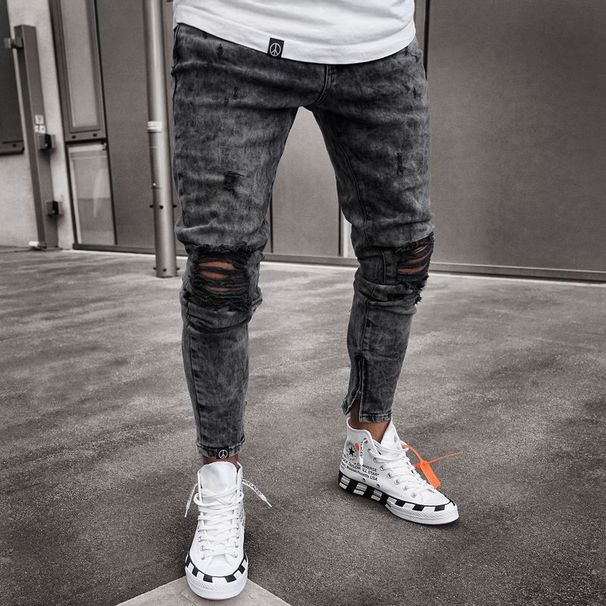 Exclusive Ripped Jeans, Stretch Denim Pants, Men's New Style_mkmklike.com