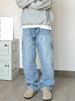 Men's Clothing Men's Hip Hop Retro Washed Distressed Straight Jeans Casual Wide Leg Pants Summer Logging For Formal & Casual_mkmklike.com