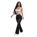 Flared Women's Jeans Style Elastic Waist Fashionable Tight Fitting New Style_mkmklike.com