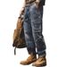 American Retro Loose Versatile Tooling Jeans Men's New Blue Old Multi-pocket Trendy Versatile Harlan Pants_mkmklike.com
