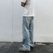 Men's Clothing Ice Blue Cream 517 Flared Loose Wide Leg Washed Vintage Jeans Silo Straight_mkmklike.com