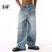 Men's Clothing 2025 New Arrivals Blue American Multi Layered Scimitar Style Loose Denim Pants Men's Trend_mkmklike.com