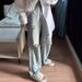 Light Colored Versatile Perforated Loose Straight Denim Wide Leg For Women In Summer, Thin Design With High Waist And_mkmklike.com