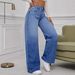 Vintage Washed Blue Jeans For Women – High Street Straight Leg Denim Pants (Blue, M-XL)_mkmklike.com