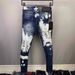 Men's Slim Fit Jeans Casual Washed 3D Cut Skinny Fit Full Graffiti Lettering Denim_mkmklike.com