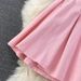 Denim Skirt Design Halter Neck Waist Short Small A Line Puffy Pleated Dress_mkmklike.com