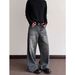 Trendy Wide Leg Cargo Jeans Retro Style For Men And Women Loose Straight Leg With Slight Flare Curved Logger Pants Spring Fashion_mkmklike.com