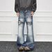 Streetwear Men's Printed Jeans - Trendy High-Fashion Hip-Hop Denim Pants With Bold Lettering For Urban & Casual Style_mkmklike.com
