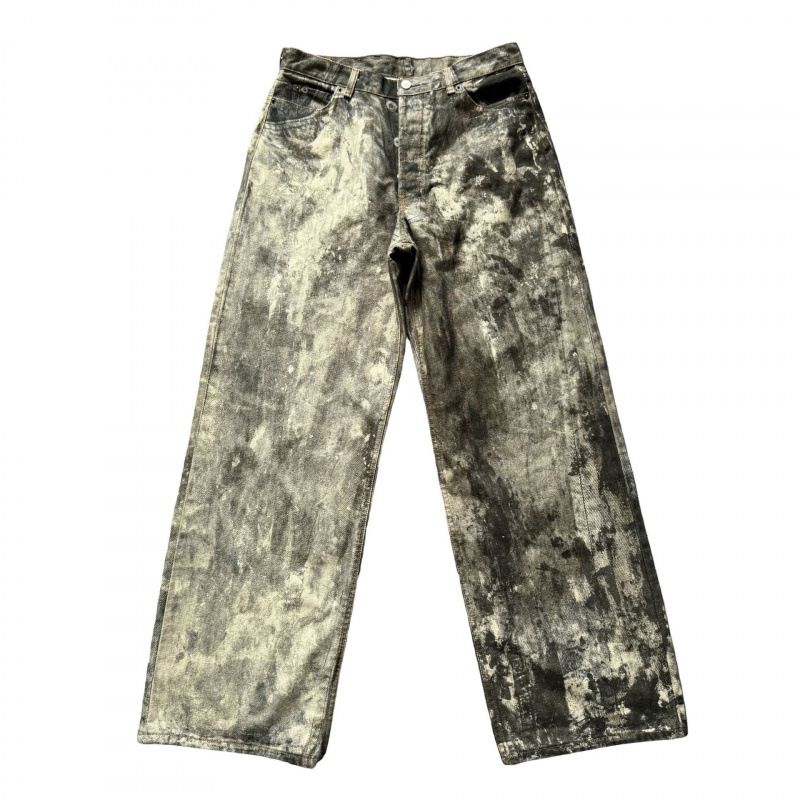 Men's Loose Fit Wide Leg Jeans Digital Printed Washed Camouflage Casual Versatile Pants Summer New Style 3-Pack_mkmklike.com