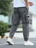 Men's Multi-Pocket Workwear Jeans – American & European Style Wide-Leg Loose Fit (Dark Gray, Sizes S-XXL)_mkmklike.com