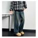 Vintage Washed Distressed Denim Jeans For Men | 90s Grunge Baggy Pants | High-Street Oversized Streetwear & Retro Aesthetic_mkmklike.com