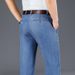 Summer Thin Lyocell Tencel Jeans Men's 2025 New Business Casual Mid-Rise Straight Washed Pants_mkmklike.com