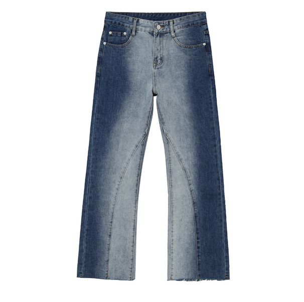 Men's Clothing New Arrivals Korean Style Contrast Tie Dye Gradient Flared Jeans For Men And Women_mkmklike.com