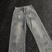 Early Spring New Hot Stamping And Floor Dragging Jeans, 2025 High Waist Loose Summer Versatile Fashion Wide Leg Pants,_mkmklike.com