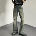 2026 American Retro Heavy Duty Rhinestone Ripped Flare Jeans For Men Niche Design, Straight Leg Casual Pants_mkmklike.com