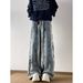 Men’s Deconstructed Patchwork Jeans – Frayed Hem, Tassel Details, Slightly Flared Wide Leg & Floor-Length Fit_mkmklike.com