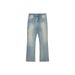 RDT Men's Clothing|Cleanfit Washed Vintage Ice Blue Cream Faded Cat Scratch Flared Jeans For Men_mkmklike.com