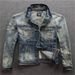 2025 European-USA Style Cowboy Outerwear Men's Cotton Lapel Broken Hole Single-Breasted Vintage Loose Cargo Denim Jacket M-5XL_mkmklike.com