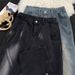 Men's Retro Deconstructed Jeans – Gradient Patchwork Straight-Leg To Flare Denim Pants (S-3XL, Distressed Black/Blue)_mkmklike.com