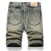 Men's Clothing Ripped Patch Denim Shorts Retro Jeans_mkmklike.com