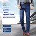 Men's Slim Fit Straight Leg Jeans - Classic Comfort Stretch Denim Pants For Casual & Business Wear_mkmklike.com