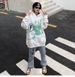 Men's Clothing Vintage Washed Denim Jeans With Letter Embroidery - American Hip Hop Straight Loose Fit High Street Pants For Men And Women_mkmklike.com